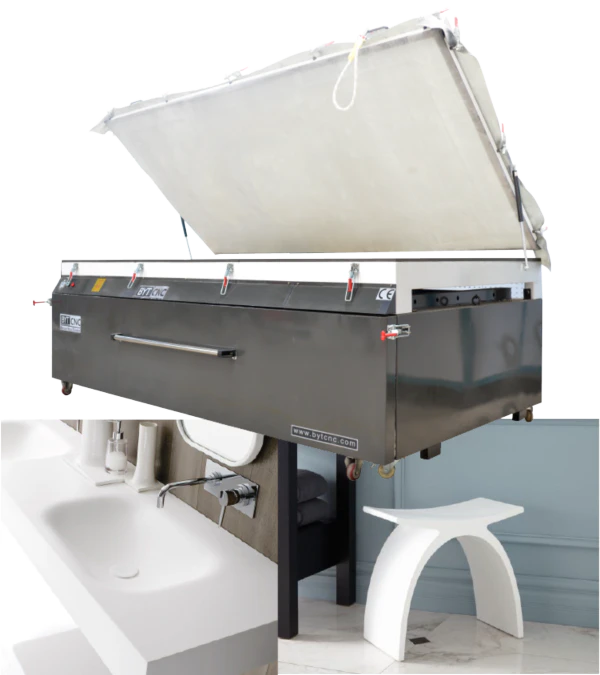 vacuum membrane press for solid surface corian
